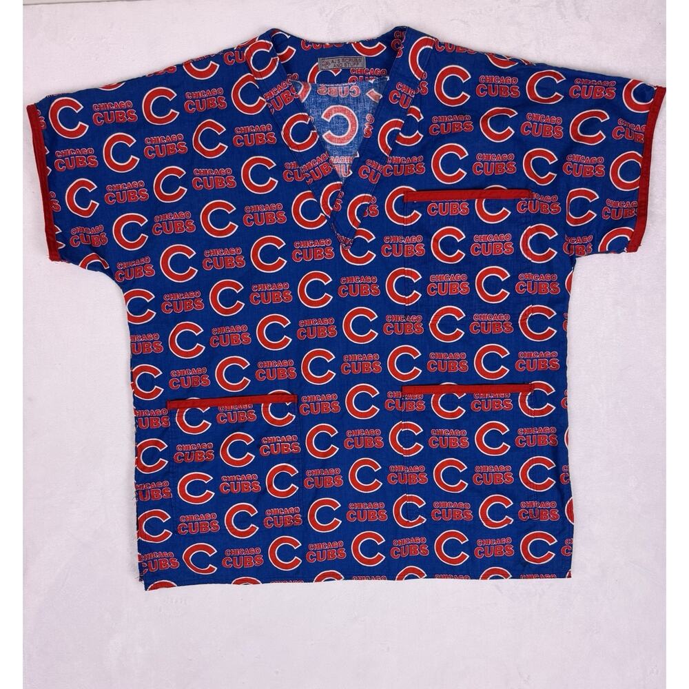 Chicago Cubs Scrub Top XL AJ's Scubs And Stuff